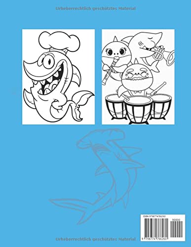 Miniatura 2 de Hai Malbuch Für Kinder Senioren, mädchen, Jungen, 40 Seiten zum Ausmalen, Perfekte Malvorlagen für Vorschulkinder, Kindergarten und Kinder im Alter