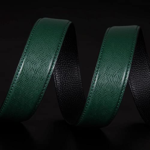 JSEIAJB Green Genuine Leather Belts For Men Metal Automatic Buckle Men's Belt Waist Strap4