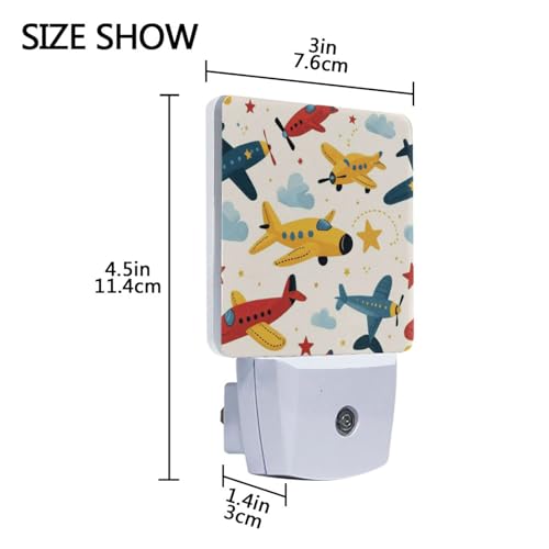 Lámpara de noche infantil avión multicolor LED sensor miniatura 4