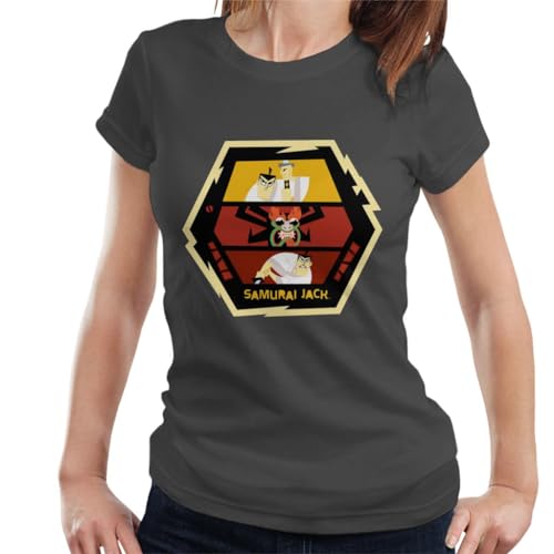 All+Every Samurai Jack Vs Aku Fight Montage Women's T-Shirt Charcoal