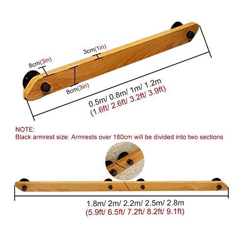 Main courante en bois de 1,8 m avec tige de support robuste - 5
