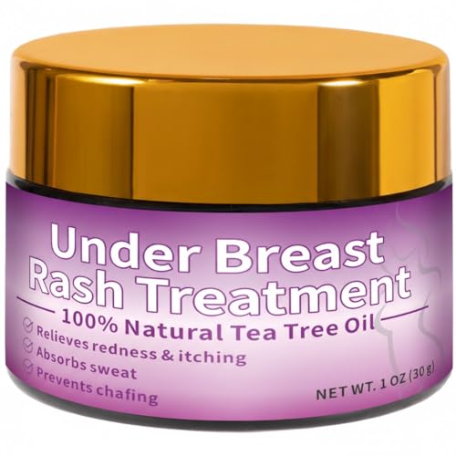 Under Breast Rash Treatment - Under Boobage Sweat Control Chafing & Bra Irritation - Breast Cream with Tea Tree Oil 1 oz