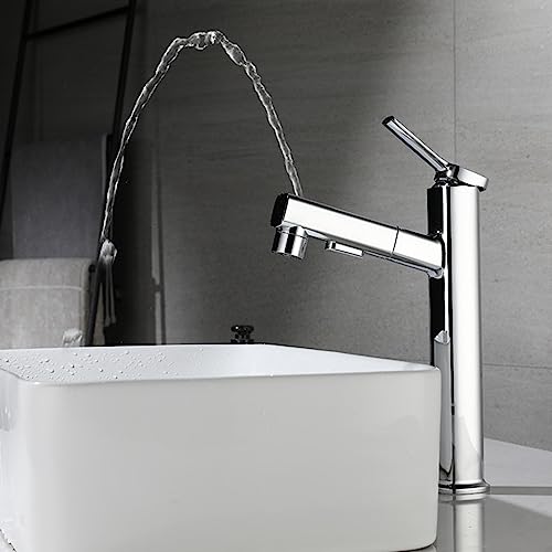 Mitigeur de lavabo haut extractible gris pour simplifier votre routine
