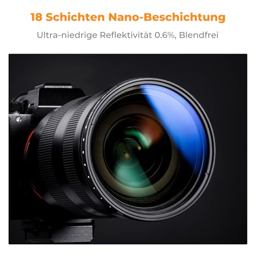 K&F CONCEPT Nano K-Serie ND Filter 49mm Variabler Graufilter ND2-ND2000 (1-11 Blendenstufen)