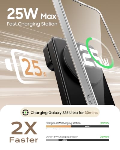Image of Meifigno 25W Magnetic Charging Station for S26 Ultra /Galaxy Watch9 /Ultra2