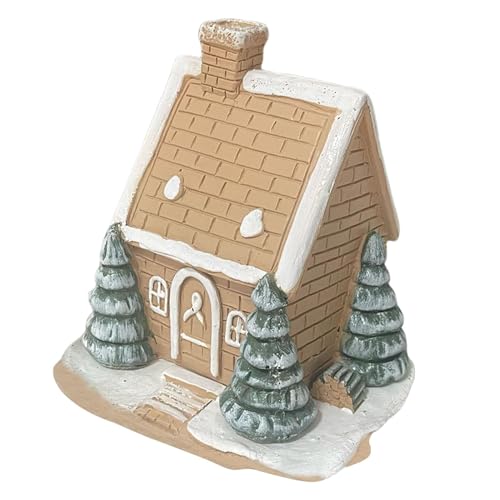 Samuliy Quemador de incienso de cabaña de troncos, diseño de chimenea, portátil, soporte de bobina de incienso de Navidad, quemador de bobina de incienso para sala de estar para acampar