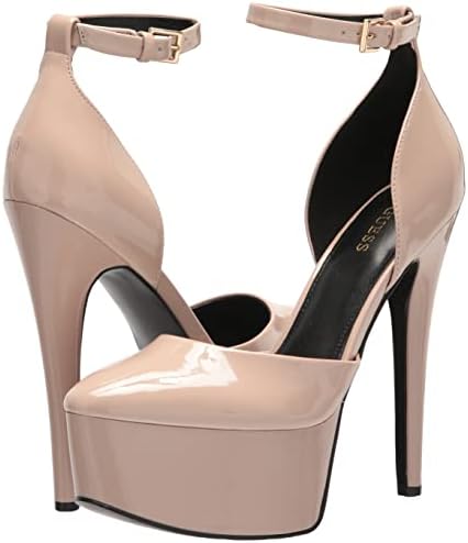 GUESS Women's Rachal Pump, Nude Patent 110, 9 | Image 6