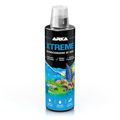 Acondicionador de agua para acuario 473 ml – ARKA Xtreme – elimina cloro, amoníaco y nitrito – neutraliza metales pesados – ideal para cambios de agua y nuevos acuarios
