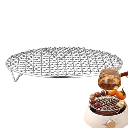 Bsbkoj Rejilla de parrilla de acero inoxidable, reemplazo de reemplazo para parrillas | Rejilla de acero | Sartén portátil de alto rendimiento para cocinar fogata