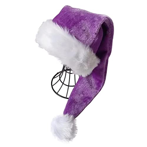 Purple Deluxe Adults Santa Hat for Colorful And Funny Christmas Theme