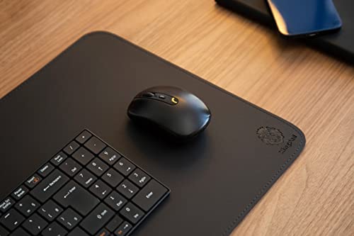 Mouse Pad Desk Pad WORK Couro Ecológico - KingPad… (60x30cm, Preto)