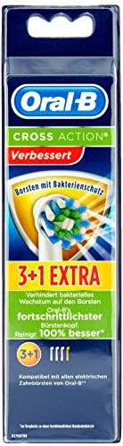 Oral-B CrossAction Replacement Toothbrush Heads, White,(Pack of 4)