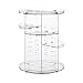 AFULILI Makeup Organizer Box 360Â° Rotating Perfume Stand Bathroom Storage Cosmetics Display Stand Space Saving and Large Capacity Case (Transparent)