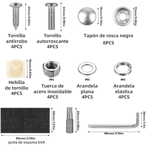 Tornillos para placas de carro 2 Imagen adicional
