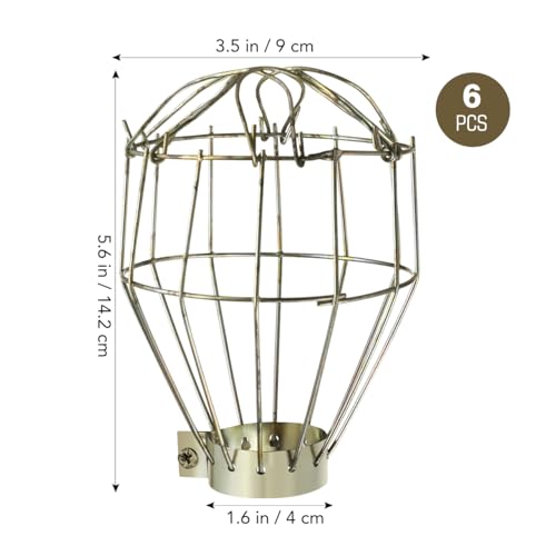 Image of Vintage Light Cage Lamp Bulb .51 Inch Metal Industrial Hanging Lantern Cover Protective Cage Light Covers for Home Bar Decor