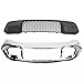 Symway 2Pcs Front Bumper Lower Grille & Chrome Bezel Trim Compatible with Jeep Grand Cherokee 2017-2022 Excludes SRT/Trackhawk Models 5ZM53SZ0AA,68310777AB