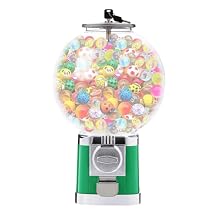 Candy Gumball Vending Machine, Twister Ball Dispenser with Two Keys, $1 Coins Only, 500PCS Balls Capacity, Bubble Capsule Toy Dispenser Vending Machine for Amusement Parks, Game Halls Green