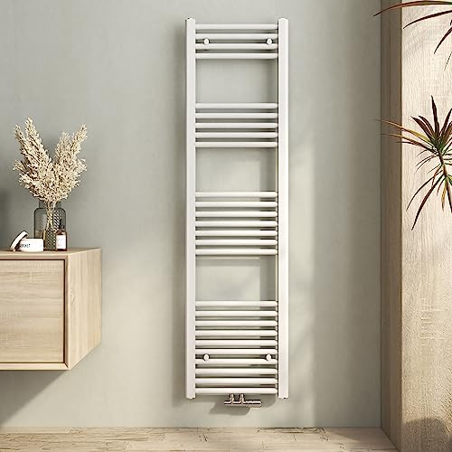 Heilmetz Seche Serviette Eau Chaude 140 x 40 cm,Blanc, Radiateur Chauffe Serviette Salle de...