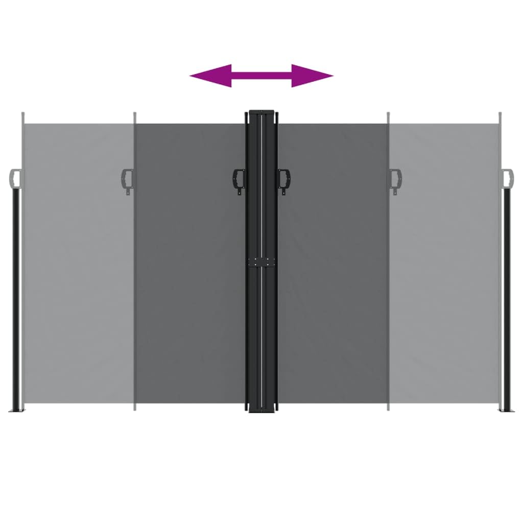 Toldo Lateral Retráctil Negro 200x1000 cm