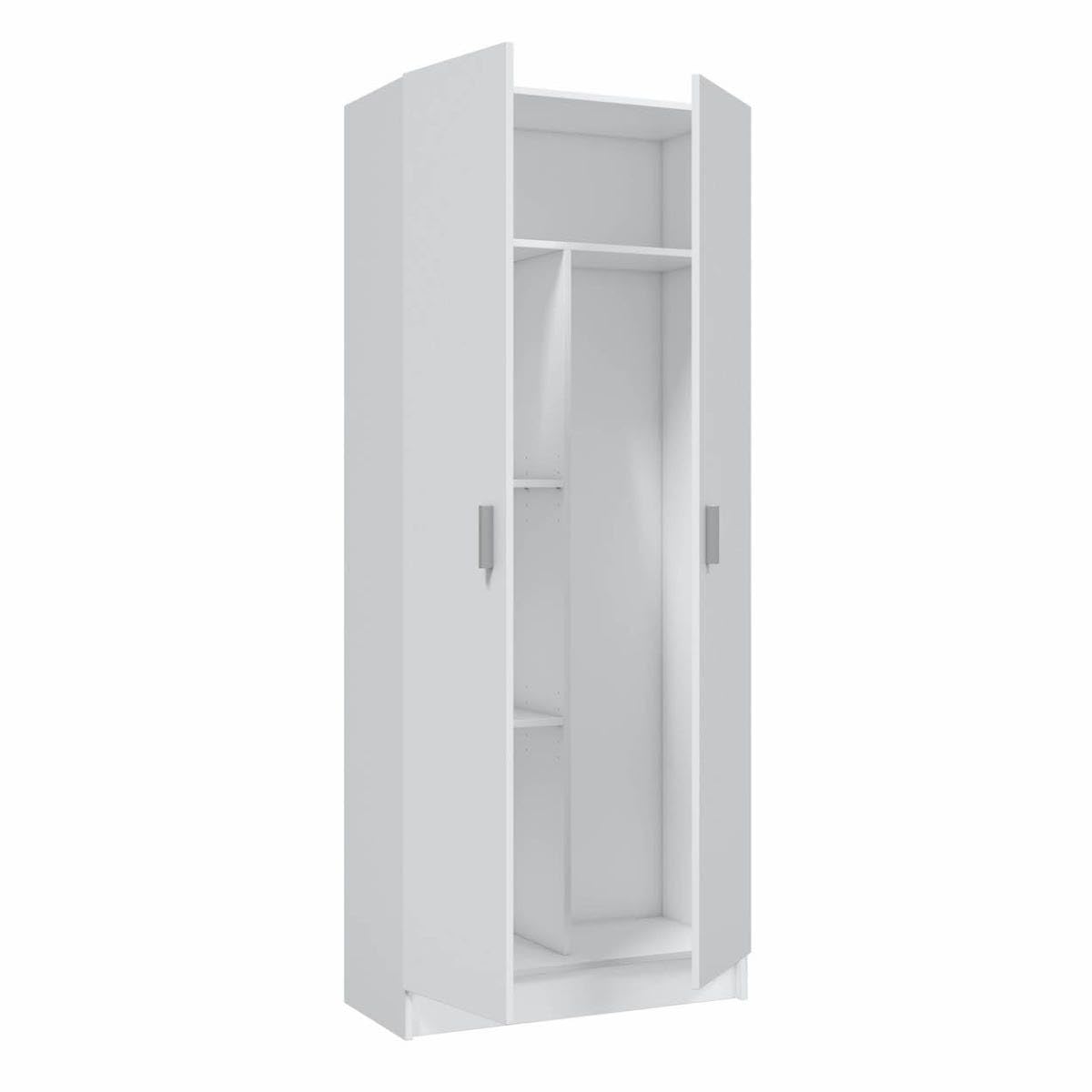 Trentiner Armadio portascope con 2 ante e 2 ripiani regolabili in altezza e estraibili salvaspazio H: 108 cm L: 55 cm rovere | Creta