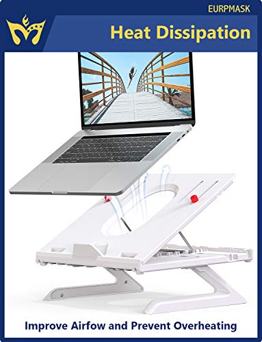 Laptop Stand, Multi-Angle Laptop Stand Riser, Foldable Desktop Notebook Holder Mount, Adjustable Eye-Level Ergonomic Design, Portable Laptop Riser for Computer PC Tablet Phone, EURPMASK - Thumbnail 3