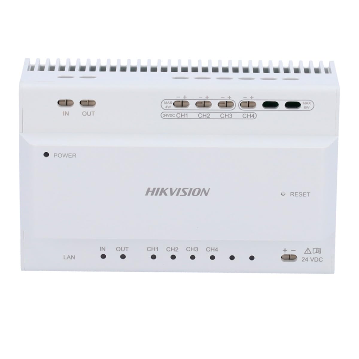 Convertitore di edifici - IP a 2 fili - 4 gruppi di 2 fili - TCP/IP con RJ45 - Alimenta dispositivi a 2 fili - Collegamento di hub in cascata