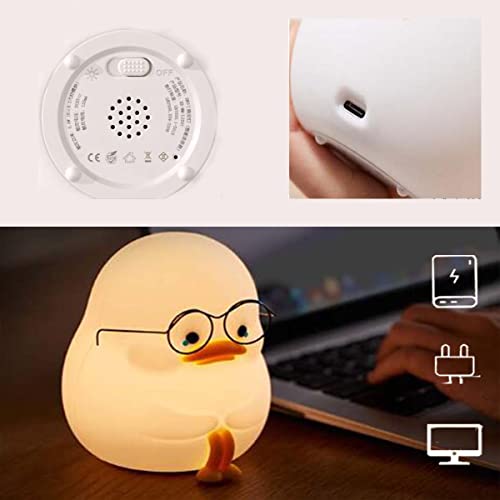 Lámpara de noche de silicona con forma de pato miniatura 7