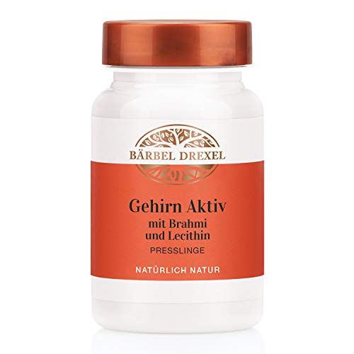 BÄRBEL DREXEL® Gehirn Aktiv Tabletten mit Brahmi und Lecithin (90 Stk) 100% Vegan Herstellung Deutschland Ayurveda, Brahmi Pulver, Konzentration & Gedächtnis stärken