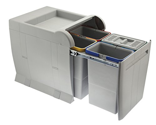ELLETIPI City PTA 4045 C Papelera Reciclaje extraíble para Base, Gris, 35 x 47 x 44 cm