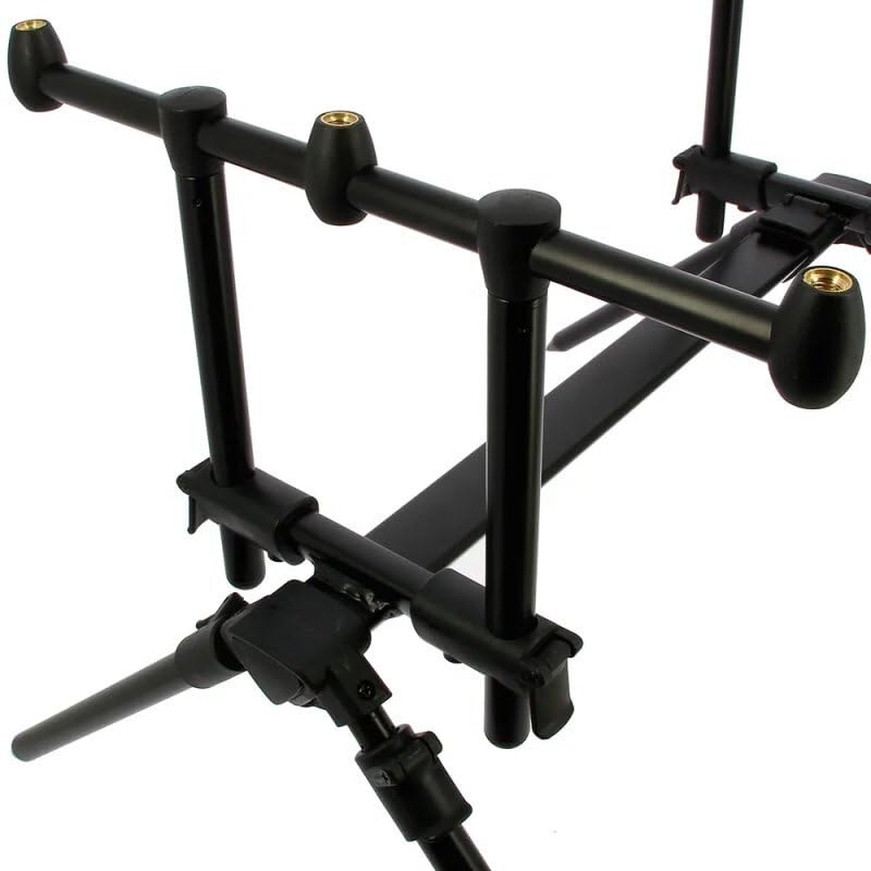 Rod Pod Support de canne à pêche en aluminium pour 3 cannes à pêche à la carpe avec sac