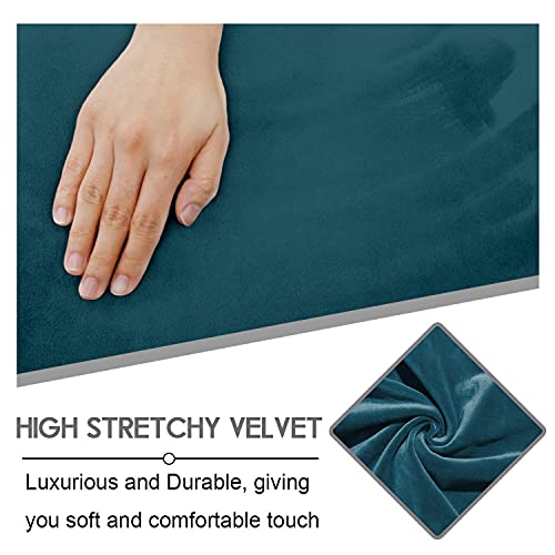 Ulticor 8-Pieces Recliner Sofa Covers Velvet Stretch Reclining Couch Covers For 3 Cushion Reclining Sofa Slipcovers Furniture Covers Thick Soft Washable (Deep Teal) #TOP2