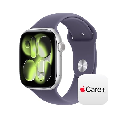 Image of Apple Watch Series 11 [GPS + Cellular 46mm] Smartwatch with Silver Aluminium Case with Purple Fog Sport Band - M /L. Sleep Score, Fitness Tracker, Health Monitoring with AppleCare+ (2 Years)