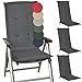 Beautissu Zestaw 4 poduszek na krzesła ogrodowe 120x50x6 cm Loft HL Antracyt poduszka na krzesło z wysokim oparciem, poduszka na siedzisko do mebli ogrodowych z wysokim oparciem