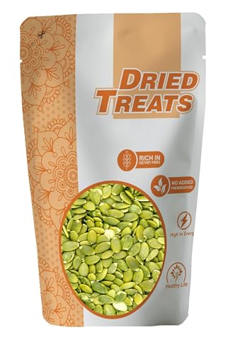 Image of Dried Treats Pumpkin Seeds 250 Grams - Rich in Protein, Zinc & Fiber - Add to Laddoos, Kheer, or Daily Snacks for Energy, Focus & Immune Support - Best for Busy Moms, Housewives, and Households And also Great Snack for Office Workers & School Kids
