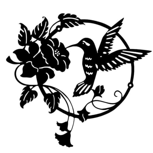 Adorno De Pared De Hierro Forjado con Colibrí Y Flores Decoración Pared Decoracion Jardin Ideal Para Colgar en Salas De Estar Balcones Porches Y Terrazas