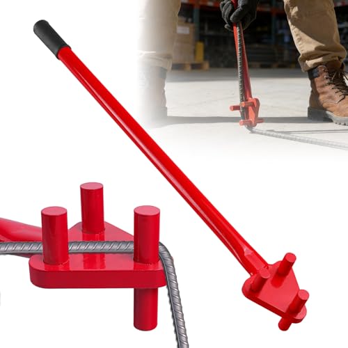 Manual Rebar Bender Tool Apply to 5/8 Bar Reverse Head Rebar Bending Tool Ideal for Flat Steel and Steel Metal Rods (red)