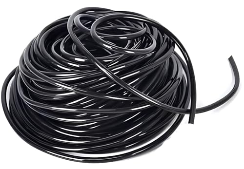 zefulr Garden Hose Pipe, 15m PVC Irrigation Hose, 4mm ID, 7mm OD, Black