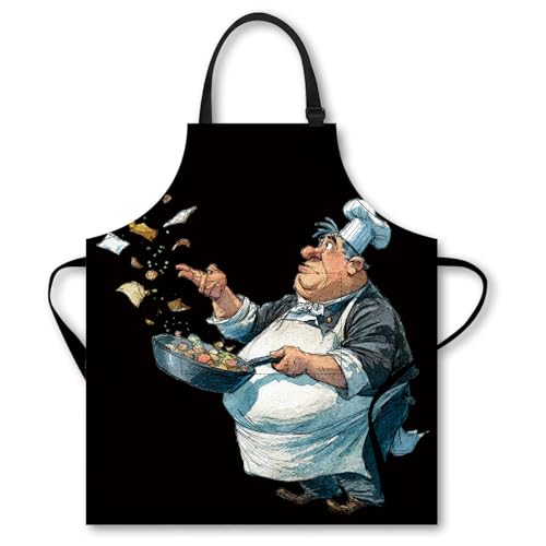 Image of Nuxovilar Cute Cooking Kitchen Apron, 26.77 * 30.7 Inches, Essential for Kitchen Cooking, Baking, Festive Gatherings