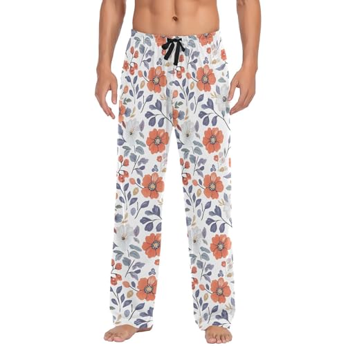 Pantalon de pyjama homme à motif floral pour des soirées cocooning et week-ends cocooning