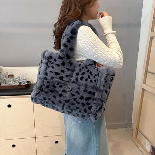 Bolso Tote Grande de Hombro con Pelo Sintético para Mujer miniatura 2