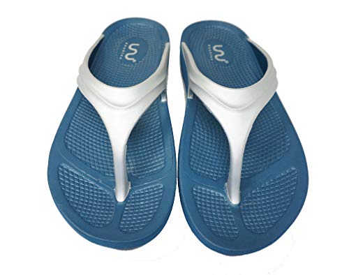 Image of doubleu Slippers - V - Shape Women - Blue + Silver (numeric 2)