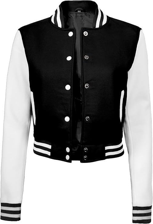 Bomber Varsity Jacket Women - Fleece Letterman Jacket Woman in both Standard and Cropped Women Jacket Style3