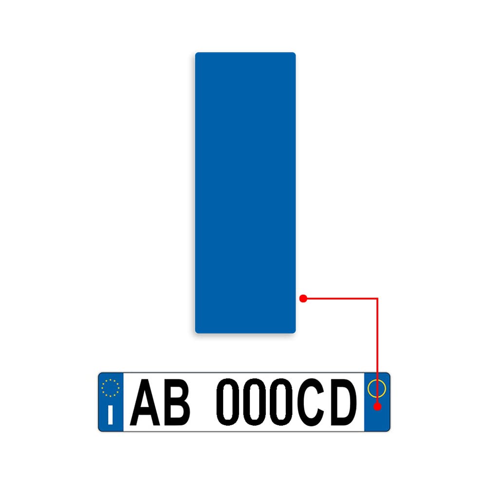 Quattroerre Blue Refractive Number Plate for Car, Set of 12
