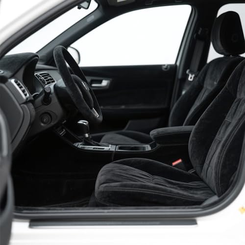 Image of Y.A. LOTUS Black Microfiber Fabric Self-Adhesive Suede Look 39.37in x 78.74in, Premium Synthetic Leather - Stretch Film Fabric Perfect for car Interior Decorate