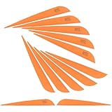 Hosolee 36 Pack Archery Fletches 4 Inch Arrows Vanes Plastic Fletching for DIY Shafts Hunting Targeting (Orange+Logo)