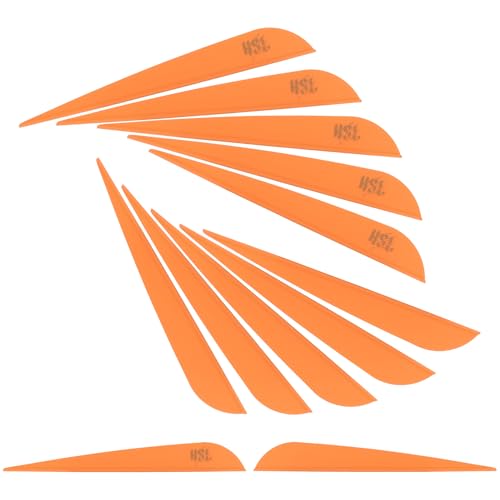 Hosolee 36 Pack 4" Plastic Arrow Fletches Orange+Logo