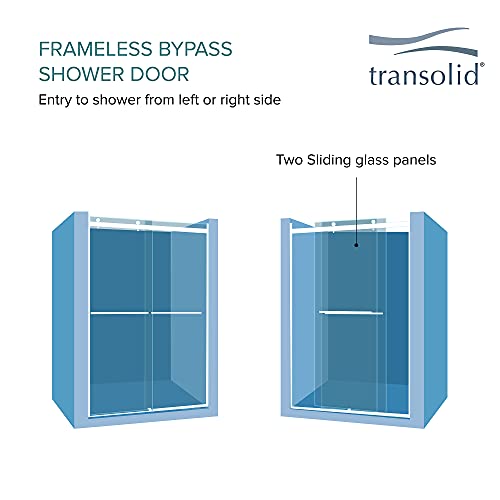 Image of Transolid Olenna 48-in x 80-in Bypass Shower Door, Champagne Bronze