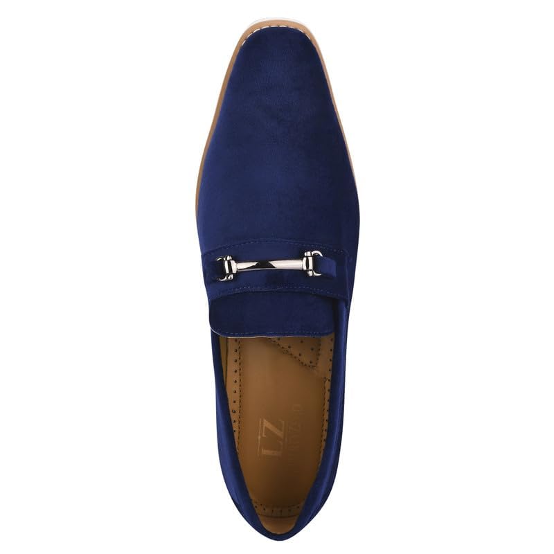 Image of LIBERTYZENO Mens Tuxedo Canvas Textile and Suede Leather Noble Loafers and Slip On Wedding Party Shoes for Easter Gift