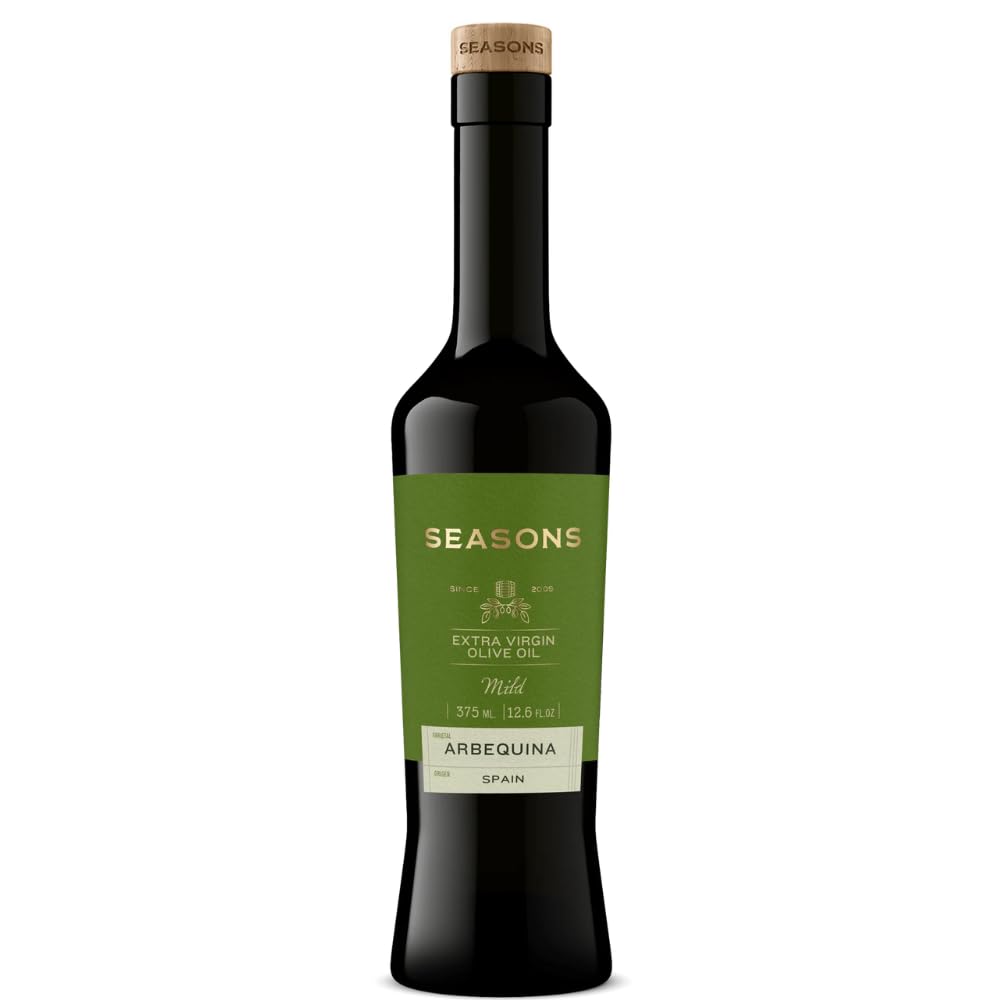 Seasons EVOO Arbequina Extra Virgin Olive Oil – Mild & Buttery, Cold Pressed Spanish Olive Oil for Cooking, Dressings, and Dipping (2 Pack)