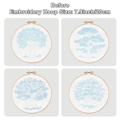 Sivilife Kit de bordado para iniciantes, 4 conjuntos de kits de ponto cruz estampado para adultos, k